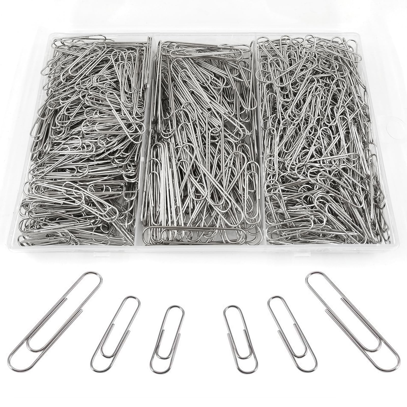 Paper Clips Assorted Size 700 Pieces,Large Medium Small Silver Paperclips,Durable and Rustproof Paper Clip for Paperwork Office School Document Organization(28mm