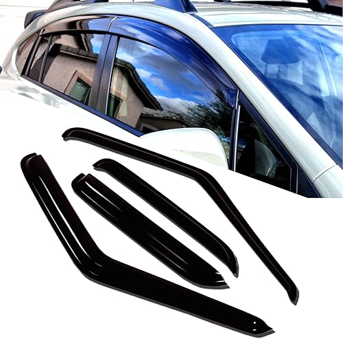 TuningPros WD-019 - Juego de 4 piezas de deflector de visera de ventana de humo tintado TuningPros WD-019 - Juego de 4 piezas de deflector de visera de ventana de humo tintado