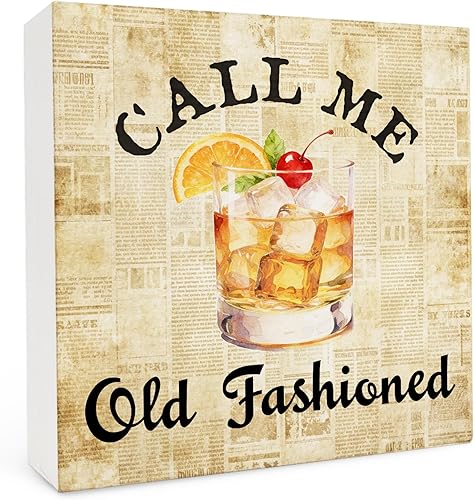 Miniatura 13 de Letrero de Caja de Madera de Martini, 5x5 Pulgadas, Extra Dirty Please, Decoración de Cóctel, Decoración de Carrito de Bar Casero, Estante de Mesa