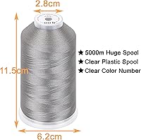 Vista 12 de New brothread - 2 Huge Spools 5000M Each Polyester Embroidery Machine Thread 40WT for Commercial and Domestic Machines - White