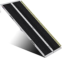 Vista 9 de Rampa portátil para silla de ruedas de 5 pies, rampa portátil plegable de aluminio antideslizante, rampas para sillas de ruedas para el hogar