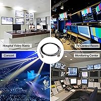 Vista 3 de Cable de puente BNC de 3 pies BNC macho a hembra, extensión de cable SDI de 50 ohmios, línea coaxial RG174 para señales de video, CCTV, DVR, cámara