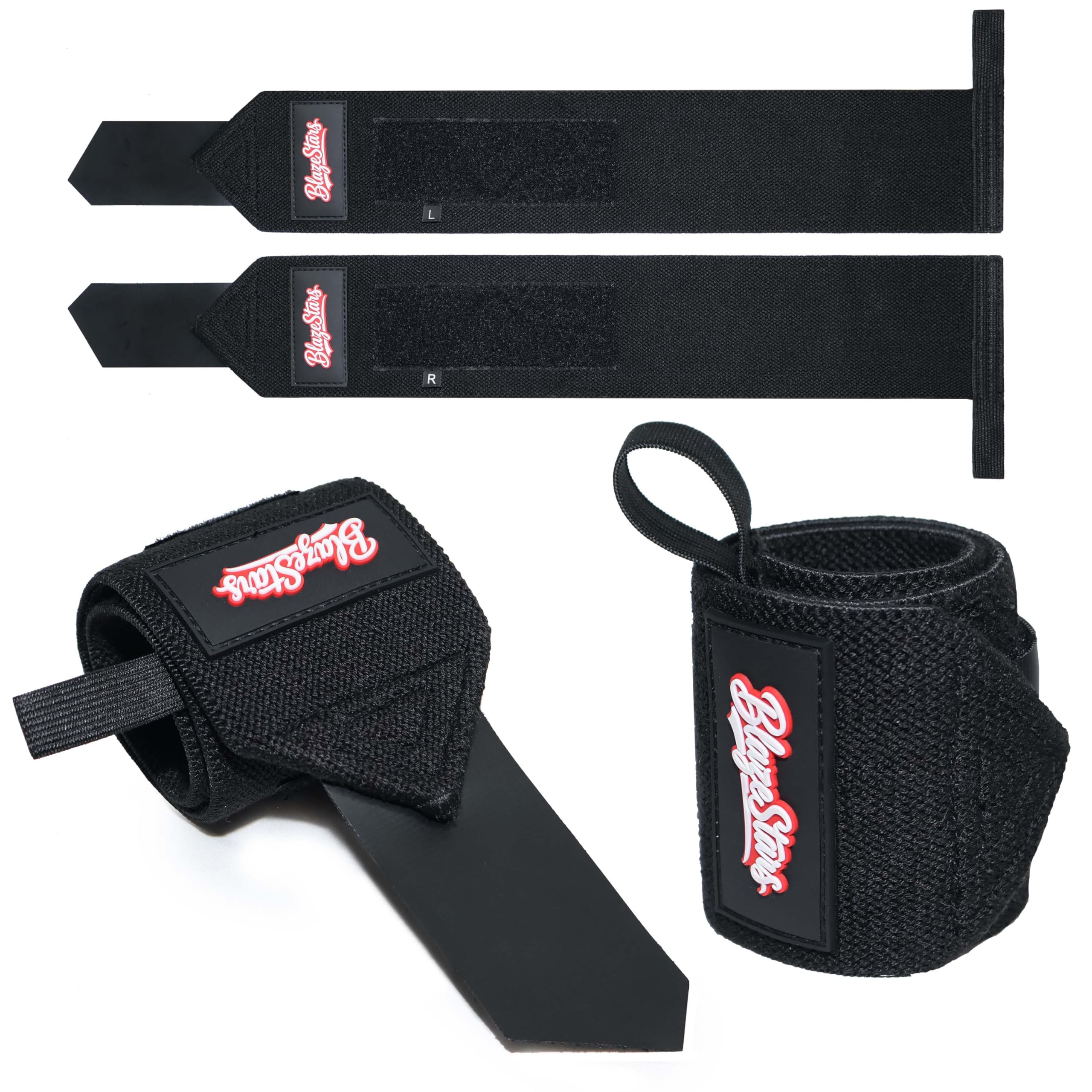 BlazeStars Weight Lifting Wrist Wraps Supports Women Men Wrist Brace with Non-Slip Silicone Strip for Weightlifting Strength Training Powerlifting
