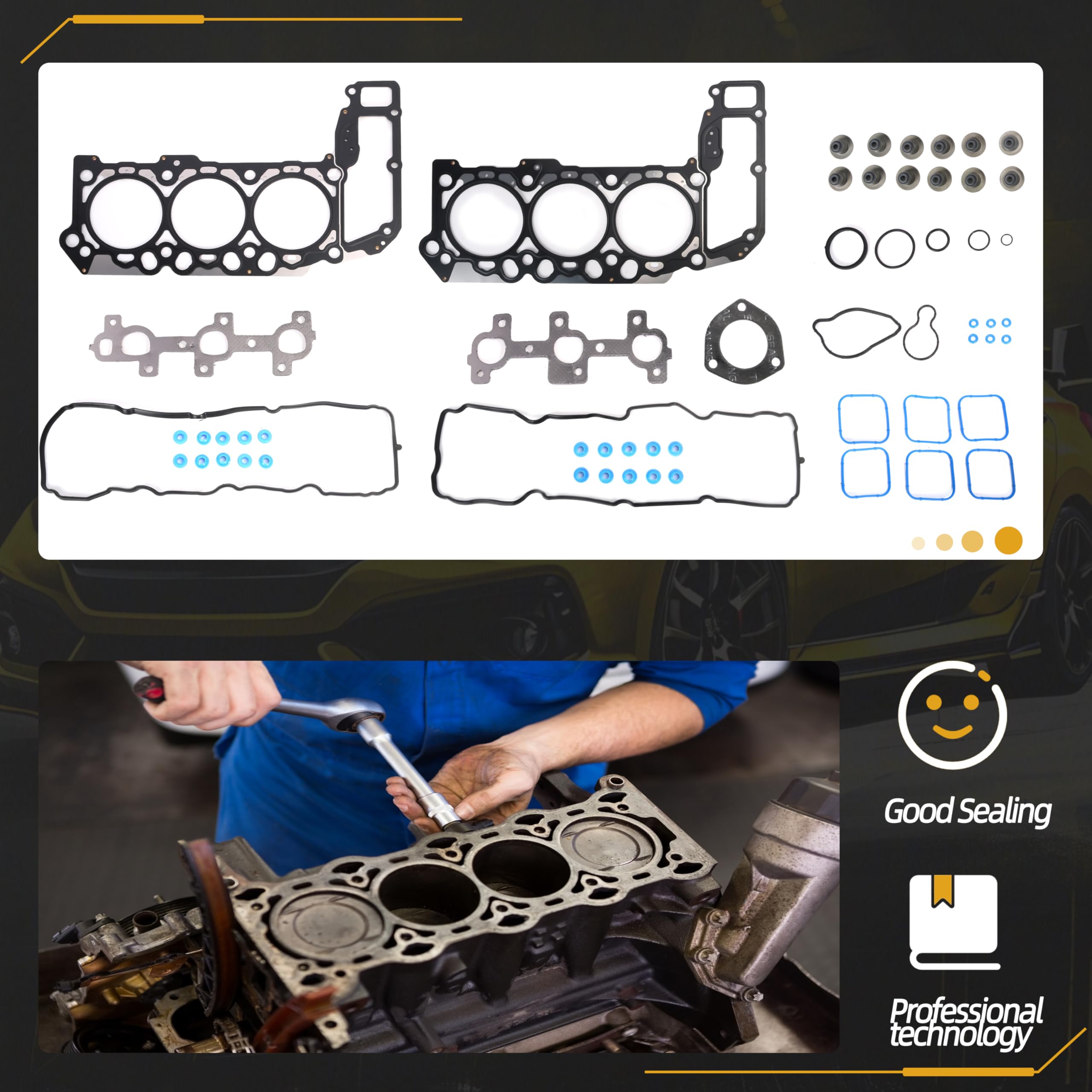 Mizumo Auto MA-4216909533 Head Gasket Set Compatible With For 99 03 Jeep Grand Cherokee Dodge Ram Dakota 4 7 Vin J N - Foto 2