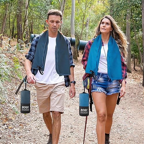 Miniatura 8 de BOGI - Toalla de microfibra viajes y deportes, secado rápido, suave, ligera, absorbente, compacta, campamento, gimnasio, playa, baño, yoga,