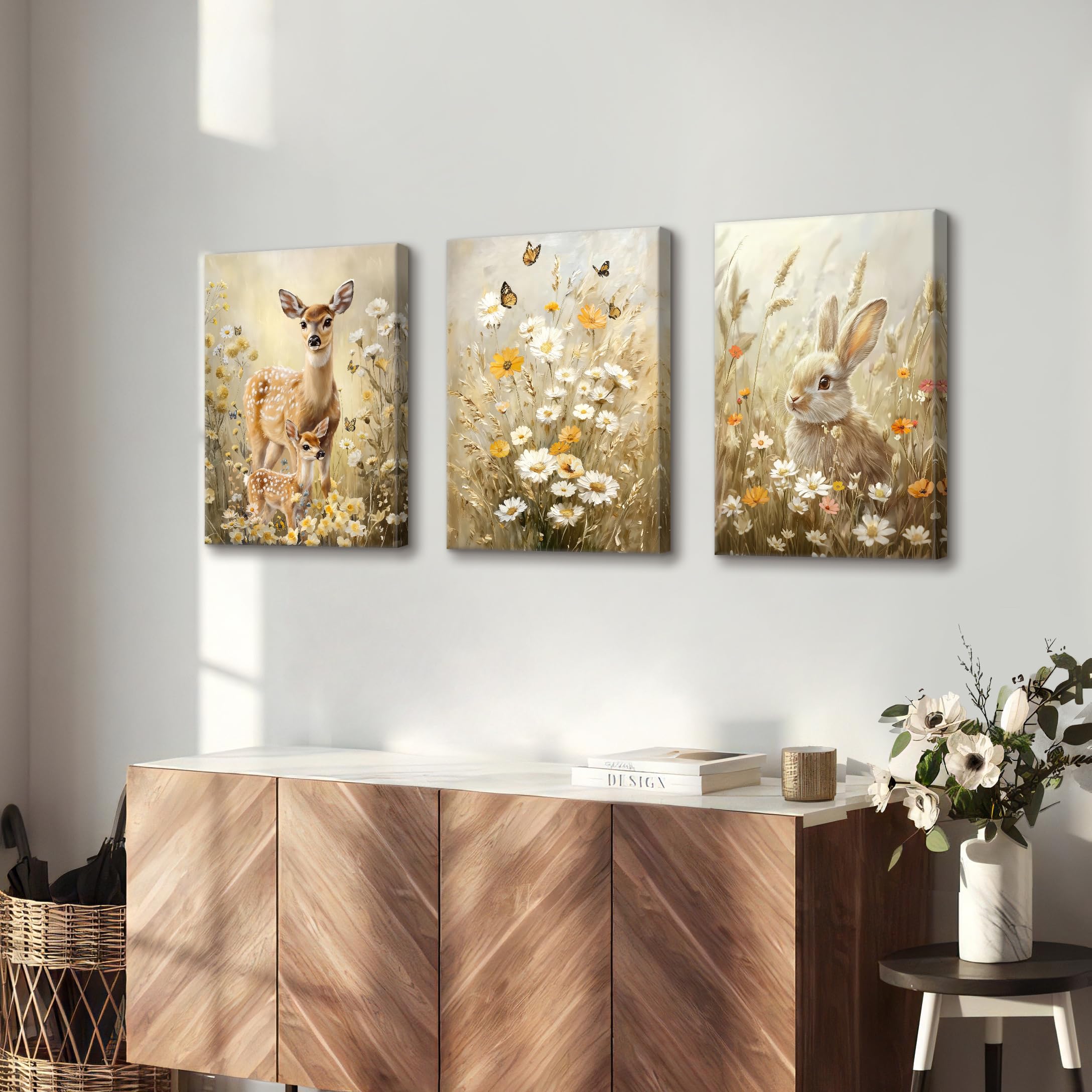 3 Pcs Wooden Framed Canvas Wall Art Set Bohemian Sage Green Canvas Prints Poster Geometric Line Beige Green Pictures for Living Room Bedroom Dinning Room Hallway Stairs Wall Decor 30x40cm x3pcs — view 480