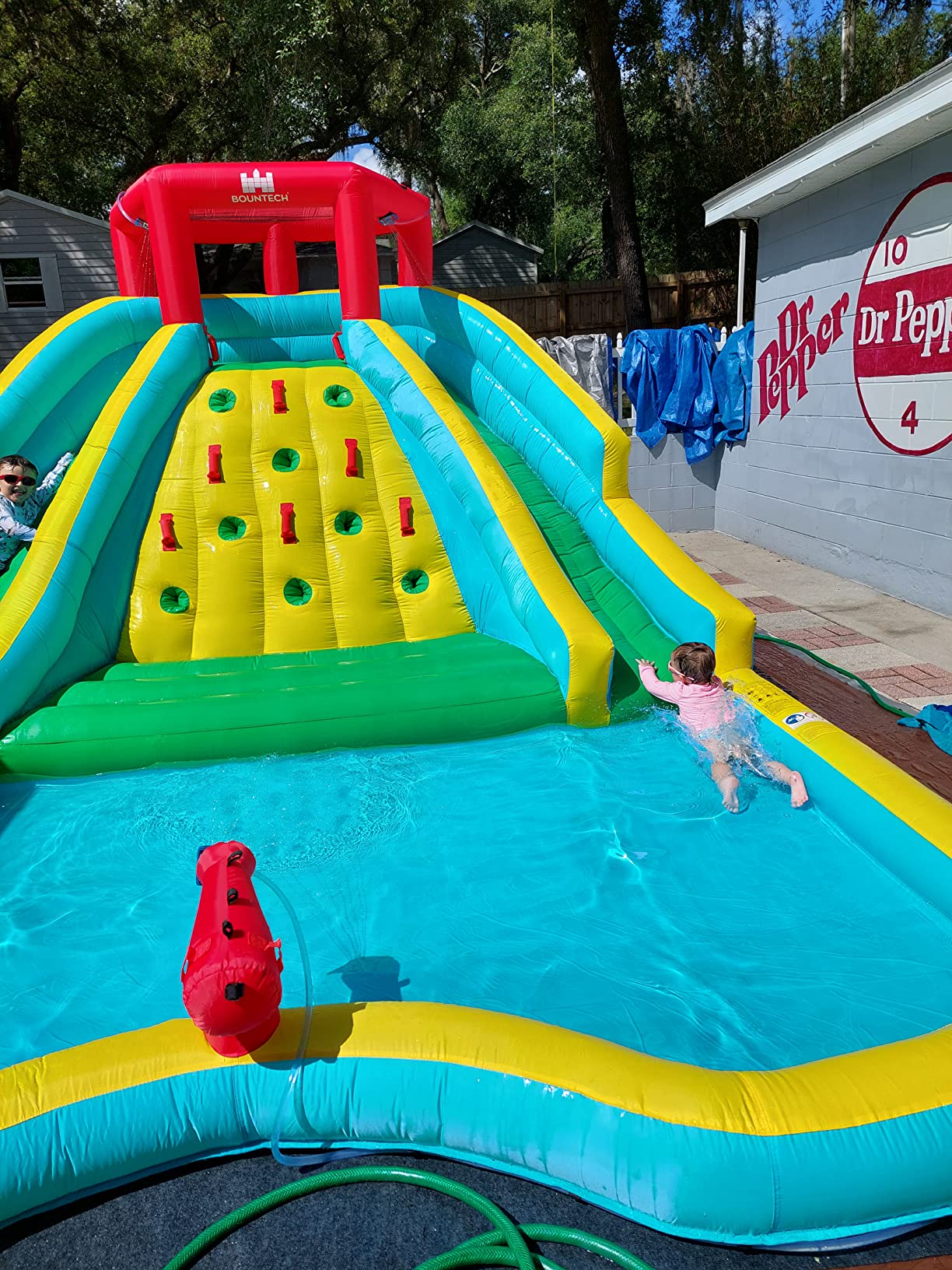 12/mo Finance BOUNTECH Inflatable Water Slide, Giant Waterslide Park for Kids Backyard