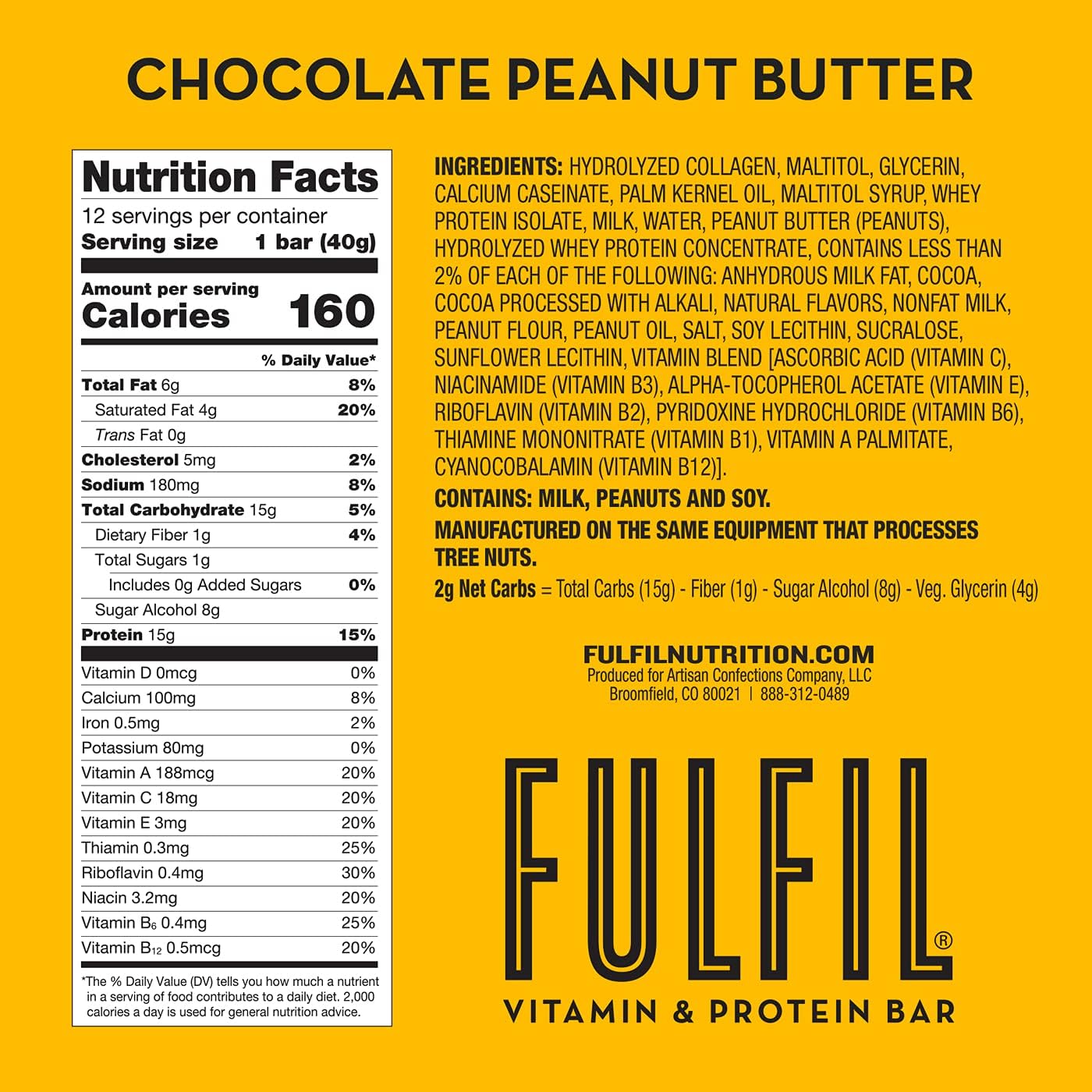 FULFIL Vitamin and Protein Snack Sized Bars, Best Sellers Variety Pack with 15g Protein and 8 Vitamins Including Vitamin C