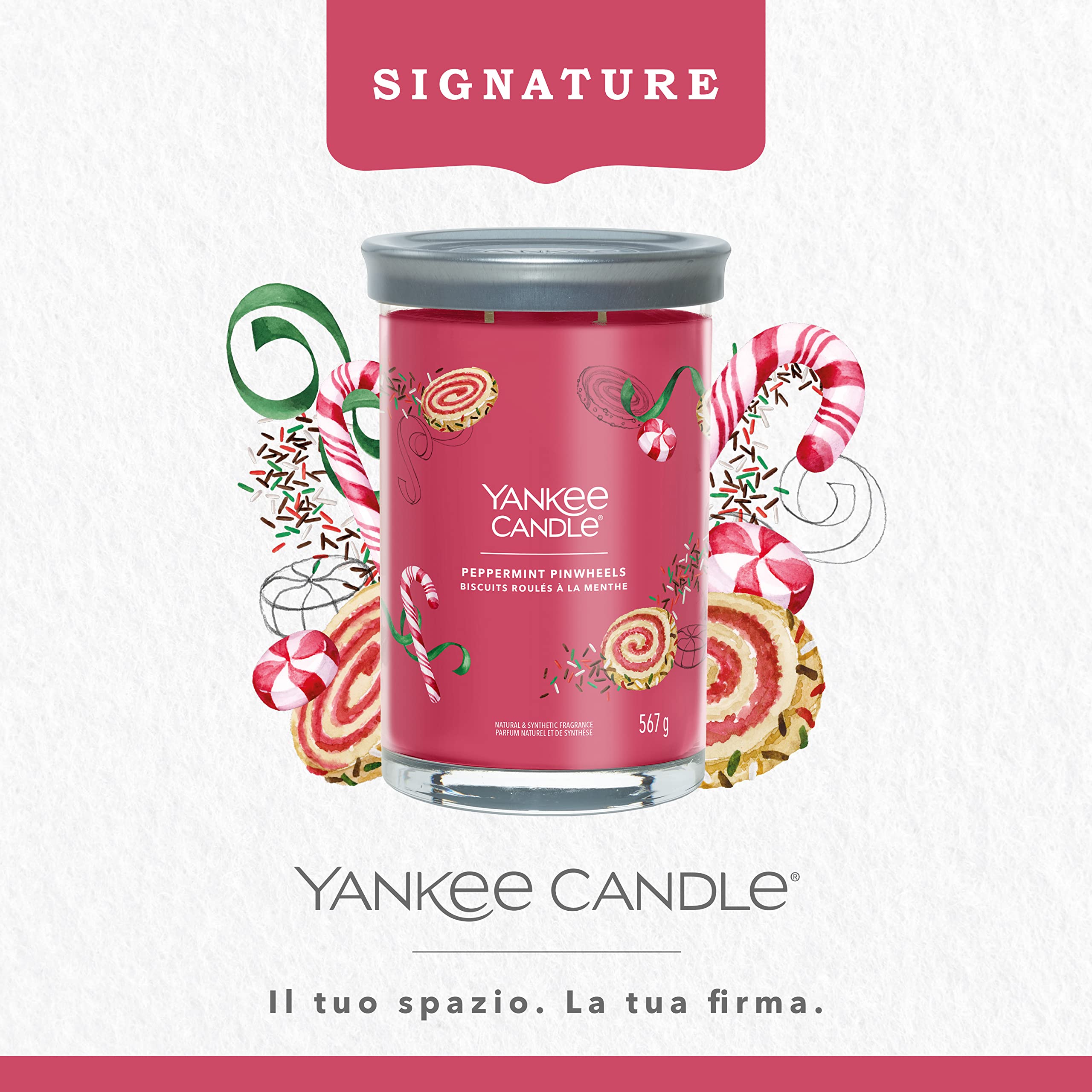 Yankee Candle Signature candela profumata | Biscotti alla Menta in tumbler grande | Candele di miscela di cera di soia lunga durata | regalo perfetto per le donne