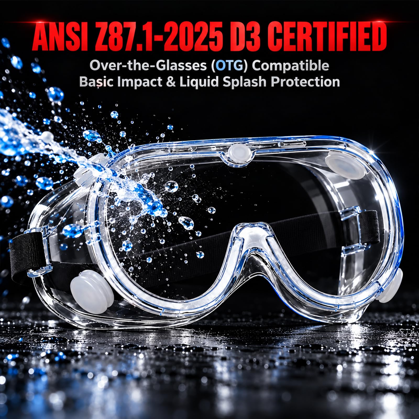 Super More Anti-Fog Protective Safety Goggles Clear Lens Wide-Vision — Amazon image 4