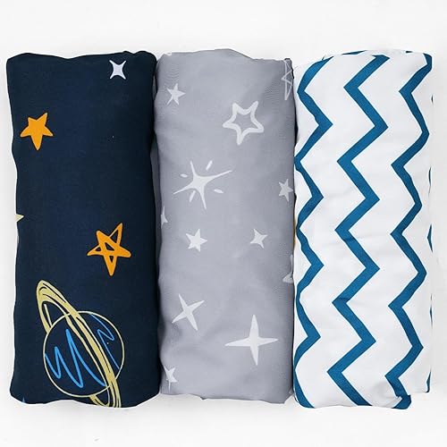 Miniatura 7 de david's kids Paquete de 3 sábanas de moisés, ultra suaves, transpirables, cómodas, juego de sábanas de bebé para niños y niñas, ajuste universal