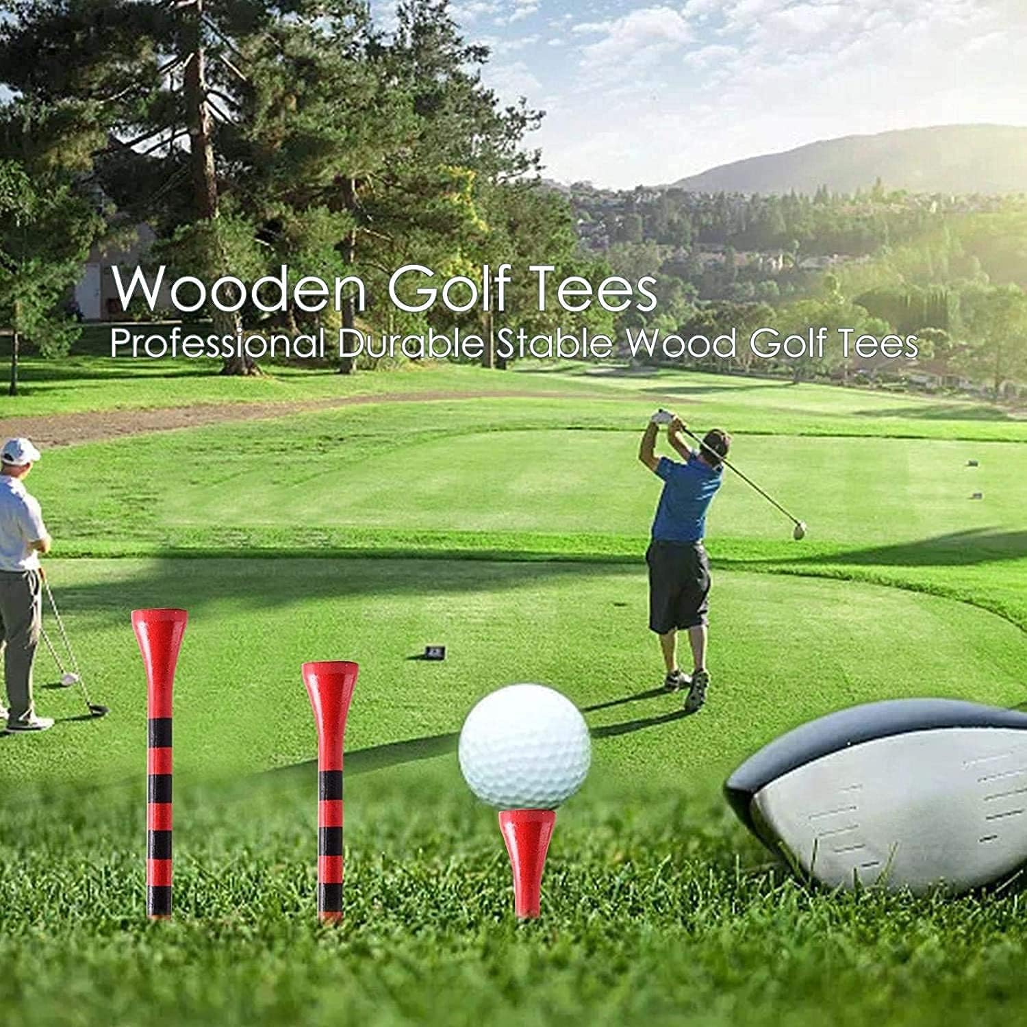 review FINGER TEN Golf Tees Wood 3 1/4 2 3/4 Inch Wooden 50/120 Count, Durable Biodegradable Bamboo Tee 70mm 83mm