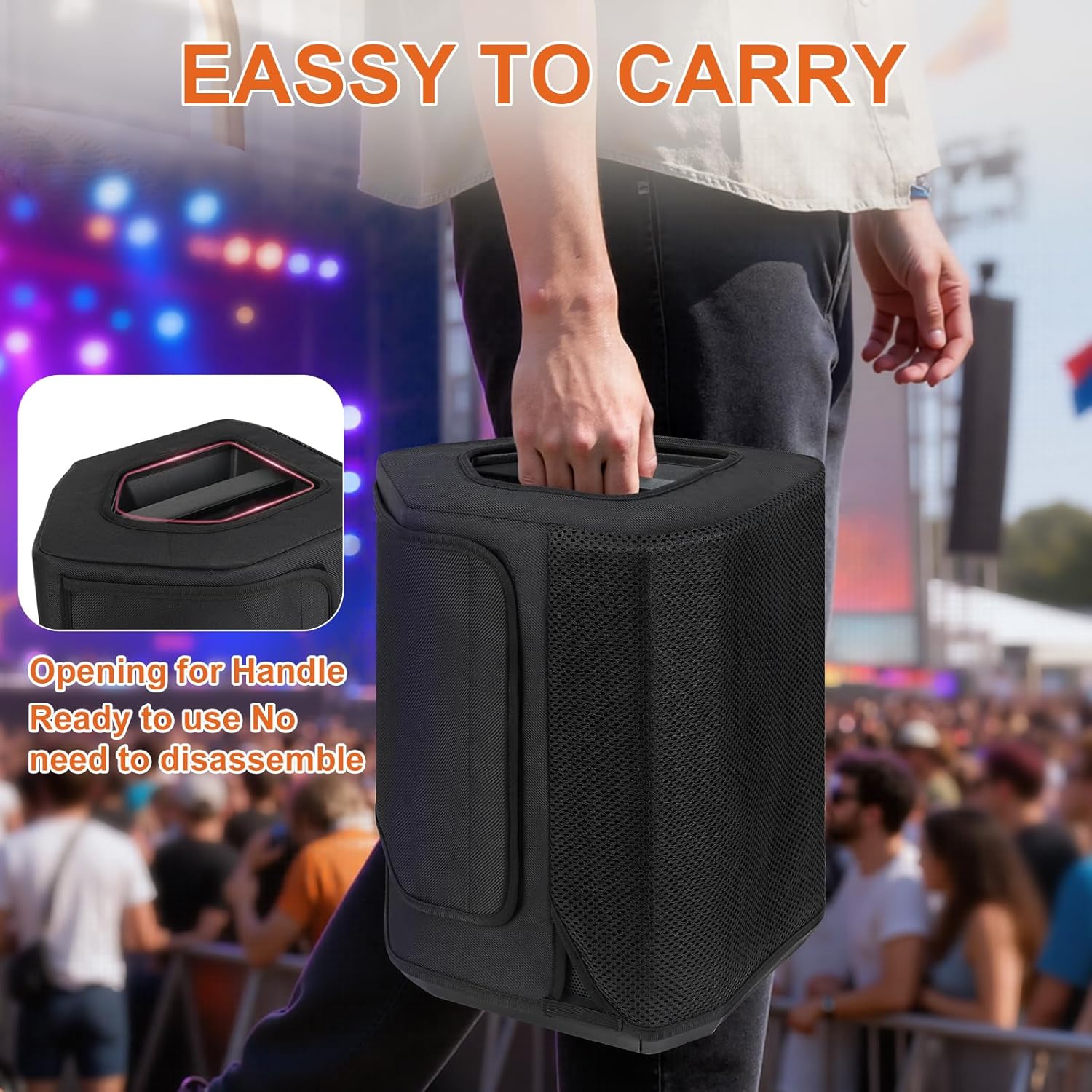 Speaker Cover Compatible with Bose S1 Pro Plus/S1 Pro Portable Bluetooth Speaker,Dustproof Side Opening Mesh Protective Case Bag fits for Bose Speaker(Cover Only) - Image 5