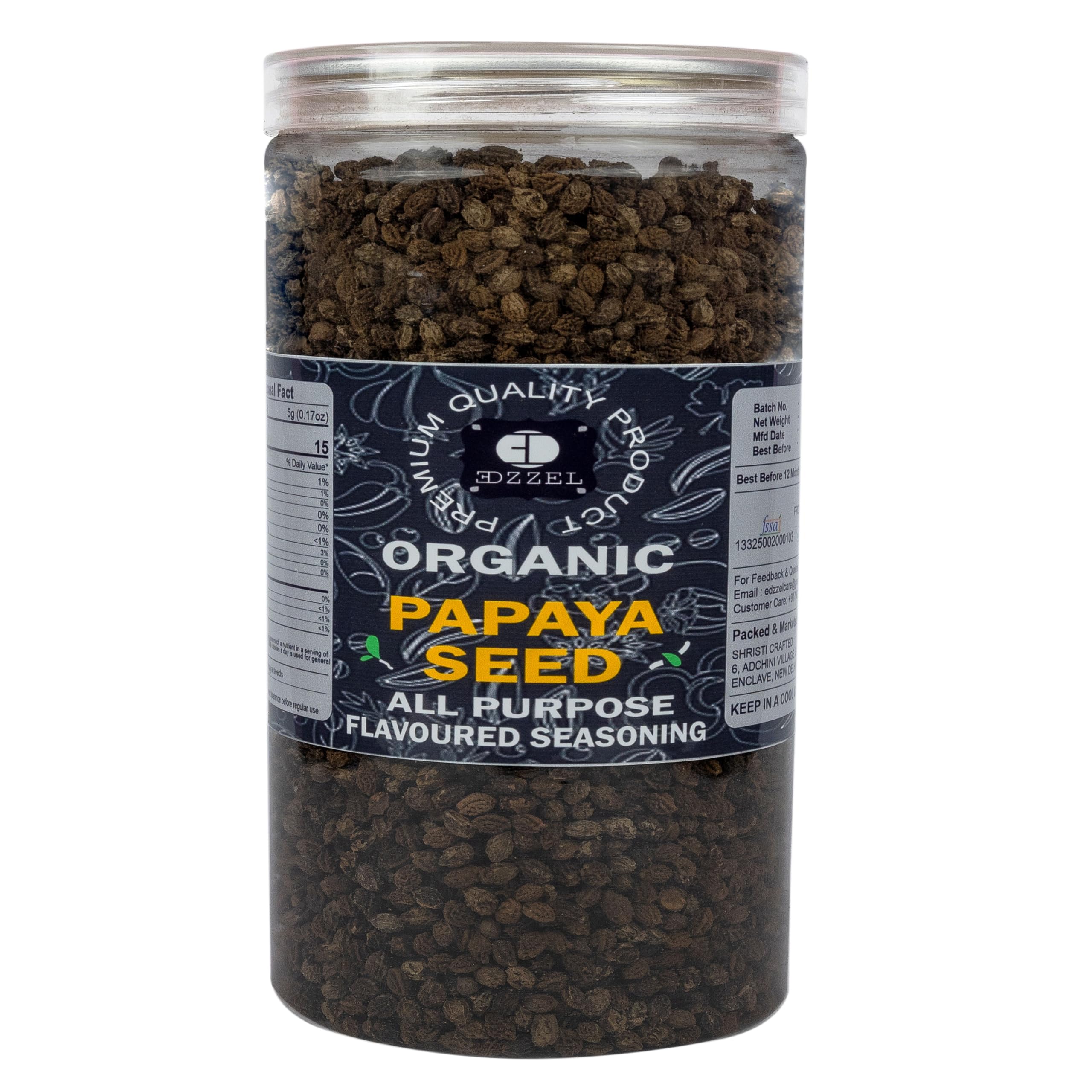EDZZEL Natural Papaya Seeds 4 Oz / 113.40 Gram (Set Of 1)