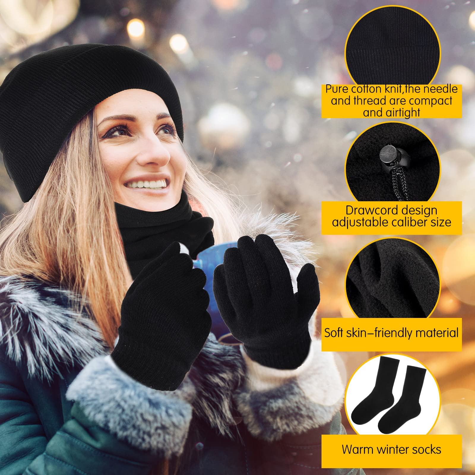 Hillban Bulk Homeless Handschuhe, Mützen, Halswärmer, Socken, Set, Winter, Spende, Wohltätigkeitsorganisation, Paket für Herren