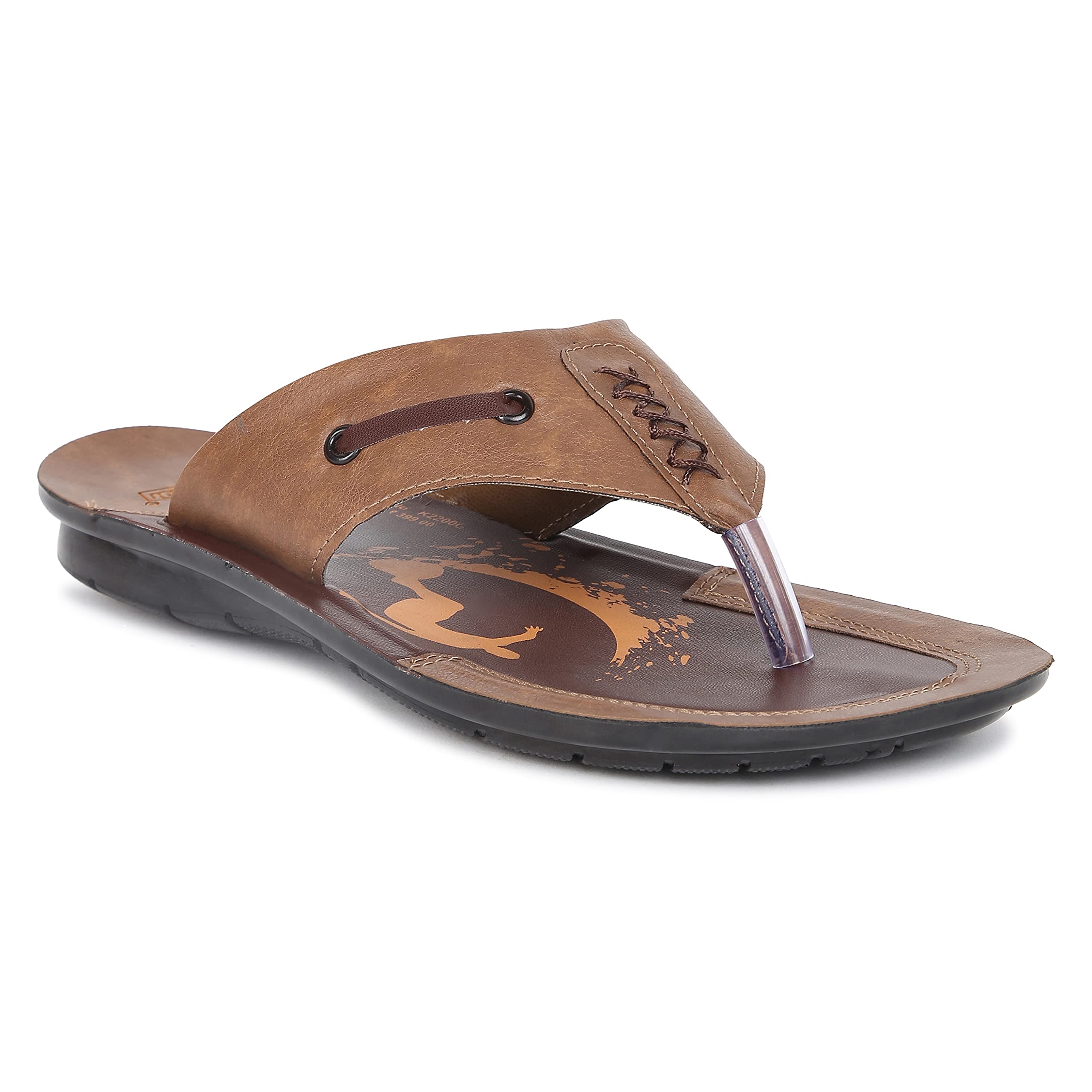 PARAGON Mens Flip Flops TAN Platform (PUK2200G) (B09B3JZ345) Amazon Price History, Amazon Price Tracker