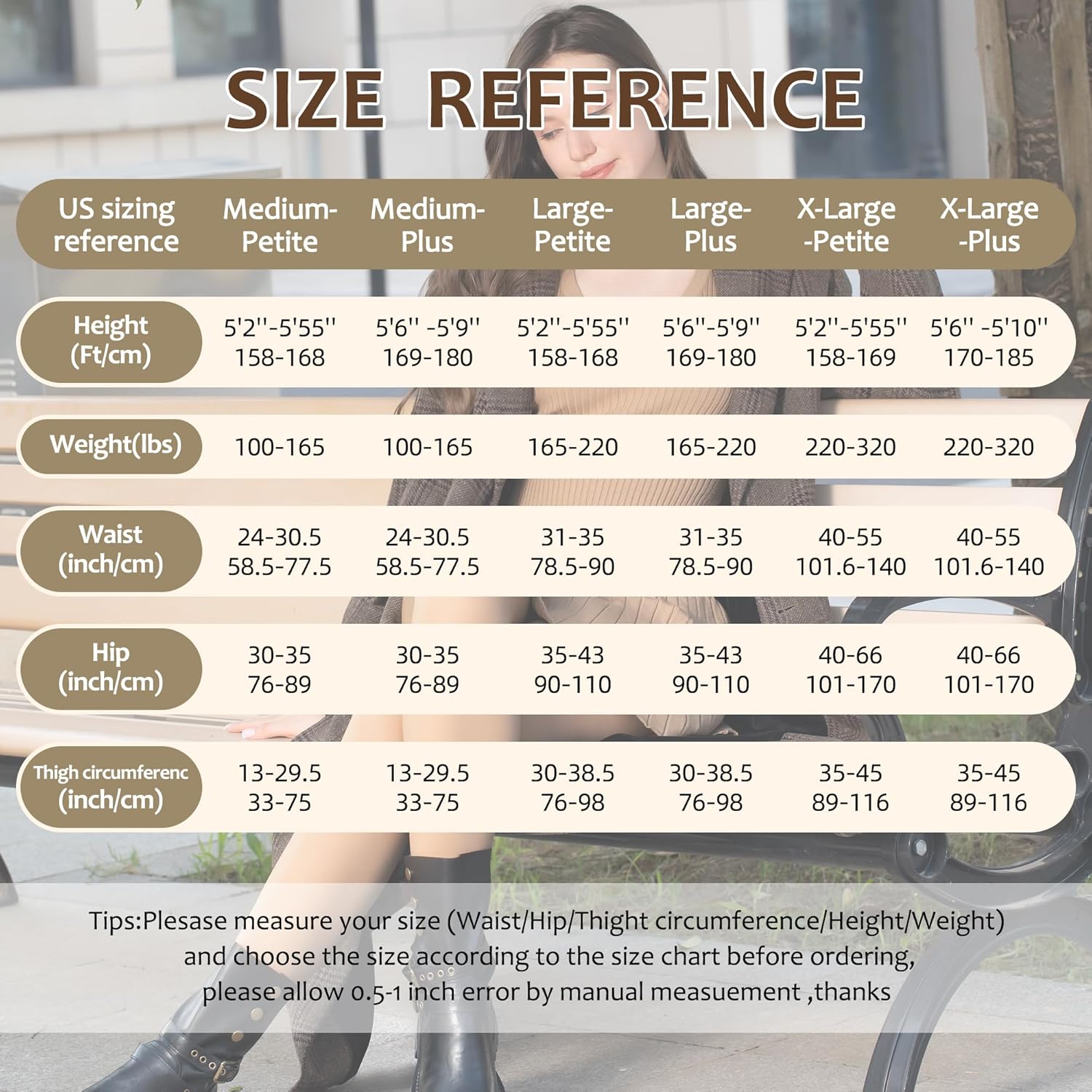 Skin Tone Fleece Lined Tights Women,Fake Translucent Warm Stirrup Leggings Fleece Lined Thermal Tights for Women in Winter.(Suntan-MM) - Image 5