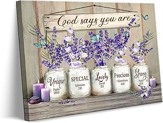 Christian Inspirational Bible Verse Canvas Wall Art God Says You Are Wal...