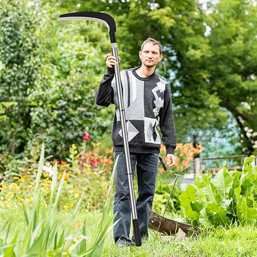 Miniatura 5 de Herramienta de guadaña para cortar hierba, herramientas de jardín de hoz para limpiar arbustos, cepillo, enredaderas en el patio, campos, zanjas,