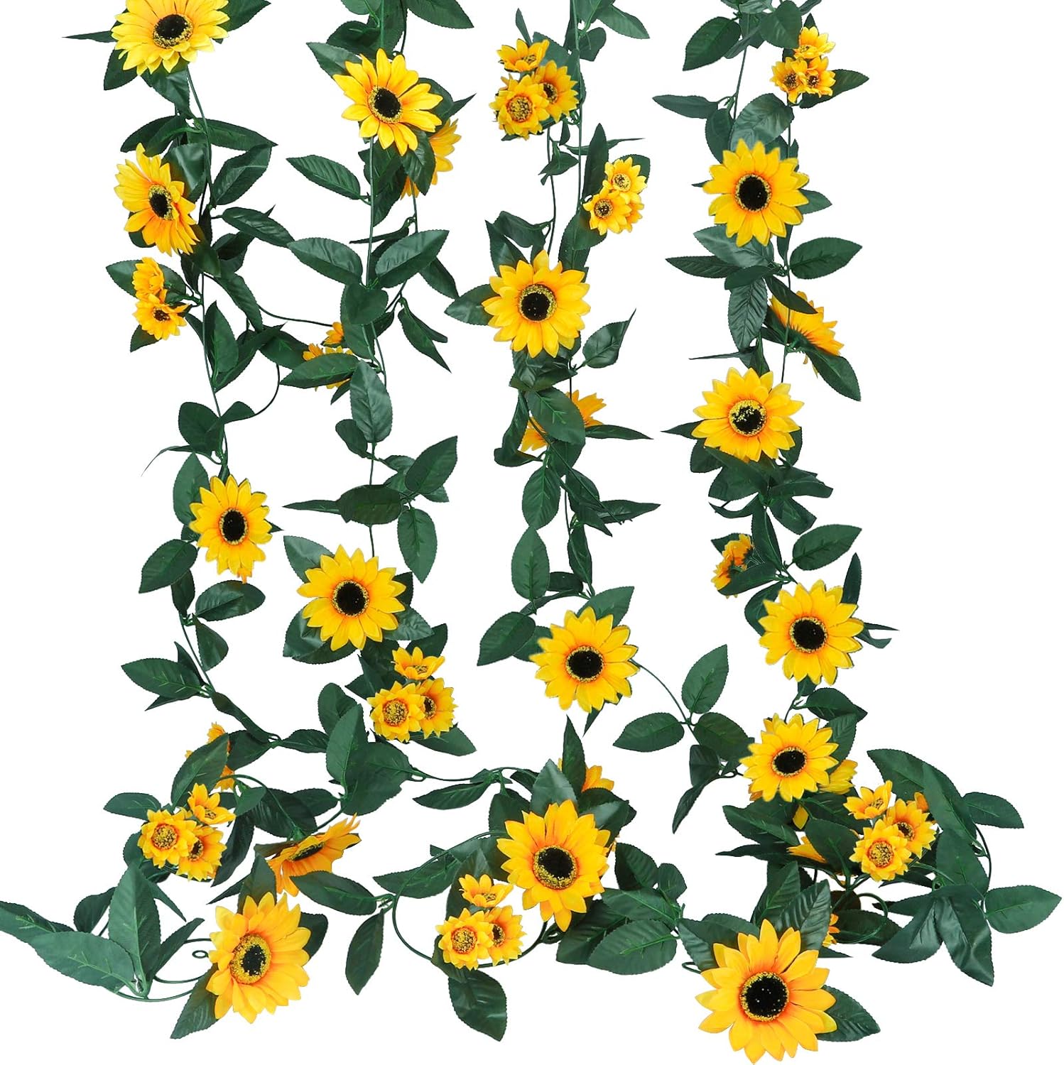 WXBOOM 4pcs Artificial Sunflower Vine Hanging Sunflower