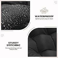 Vista 3 de Cojines de silla de mimbre de 5 piezas, cojín impermeable para sofá de mimbre al aire libre, 1 cojín de asiento de amor, 2 cojines en forma de U y 2