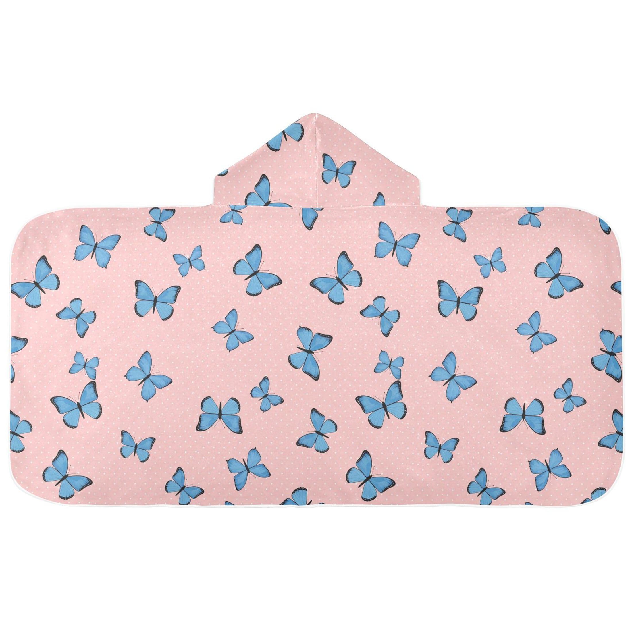Fuauuyl Butterfly Hooded Baby Bath Towel Soft & Breathable Towel for Newborns Infants Toddlers, Nursery Essential