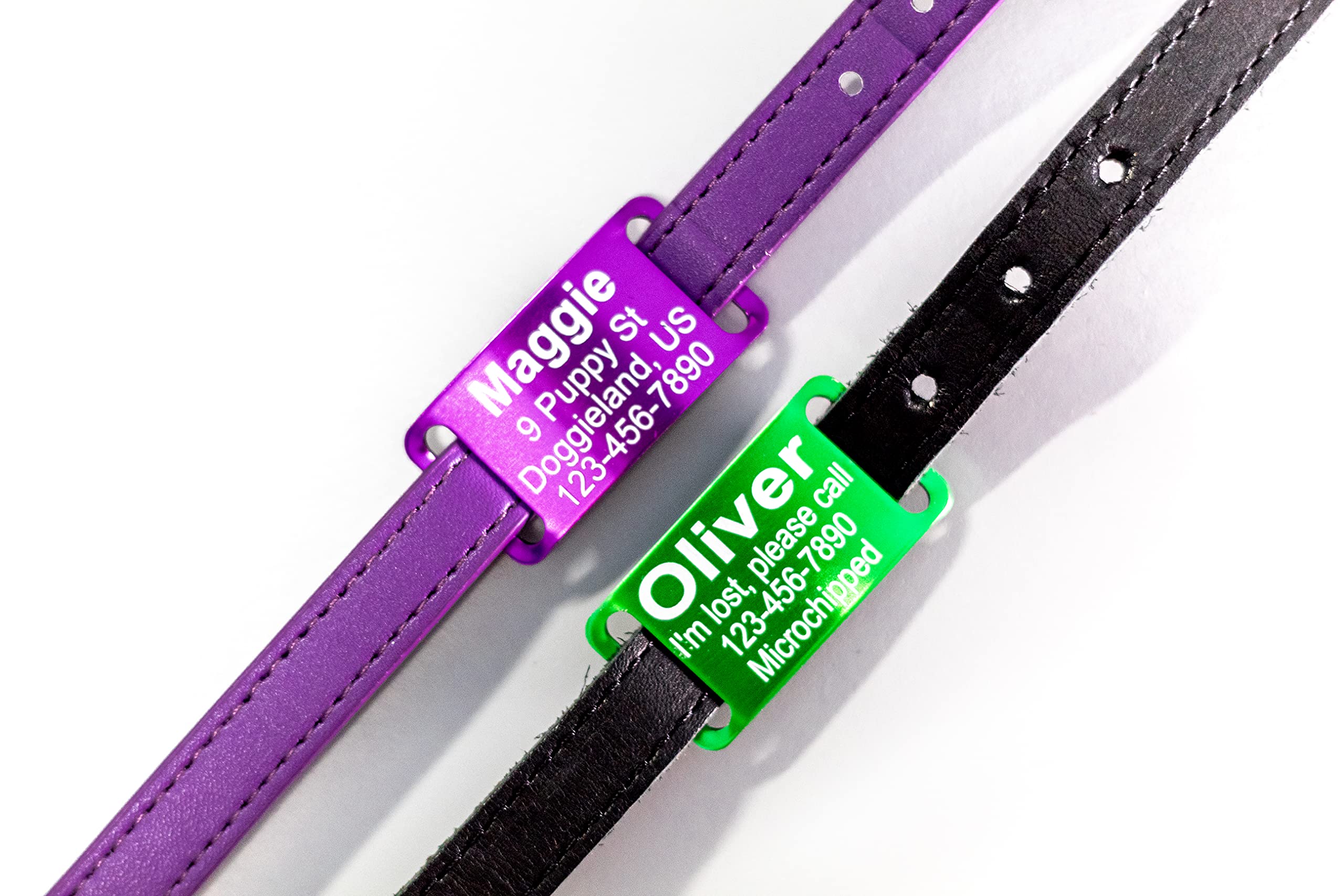 Slideon Dog Tags, No Jingle Aluminum Name Tags Personalized, Custom