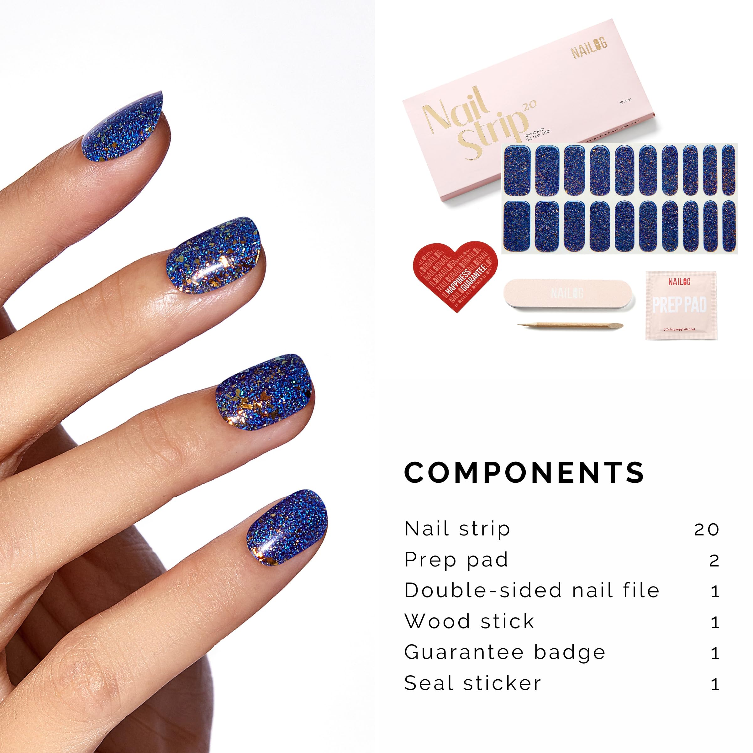 Lot De 20 Autocollants à Ongles Autocollants Adhesif, Gel Nail Stickers UV, Autocollant Ongle Semi Cured Gel Nail Pour Femme Et Fille Manucure Décoration De Noël (Blanc