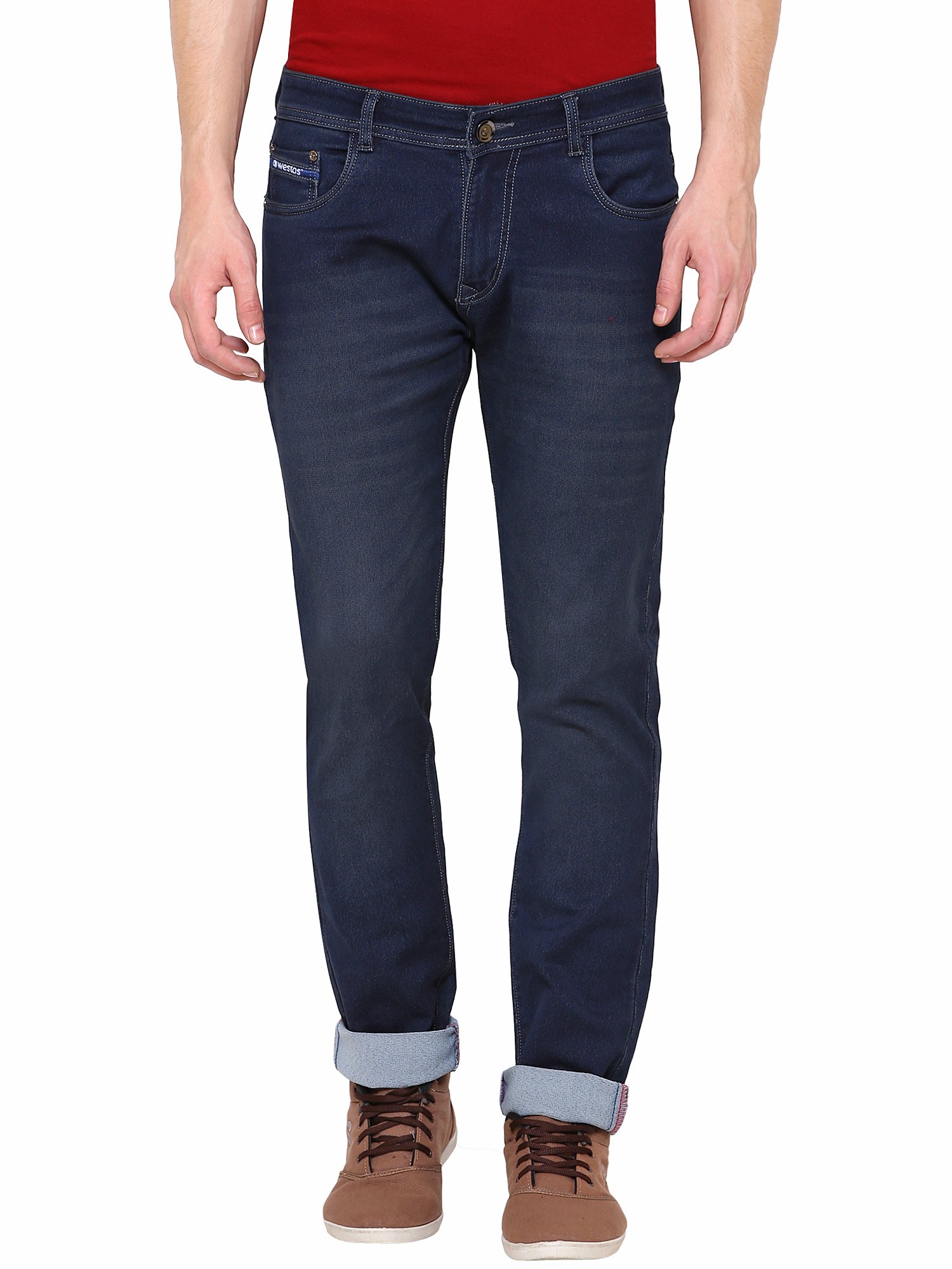 Westos Men's Slim Fit Blue Jeans (36)