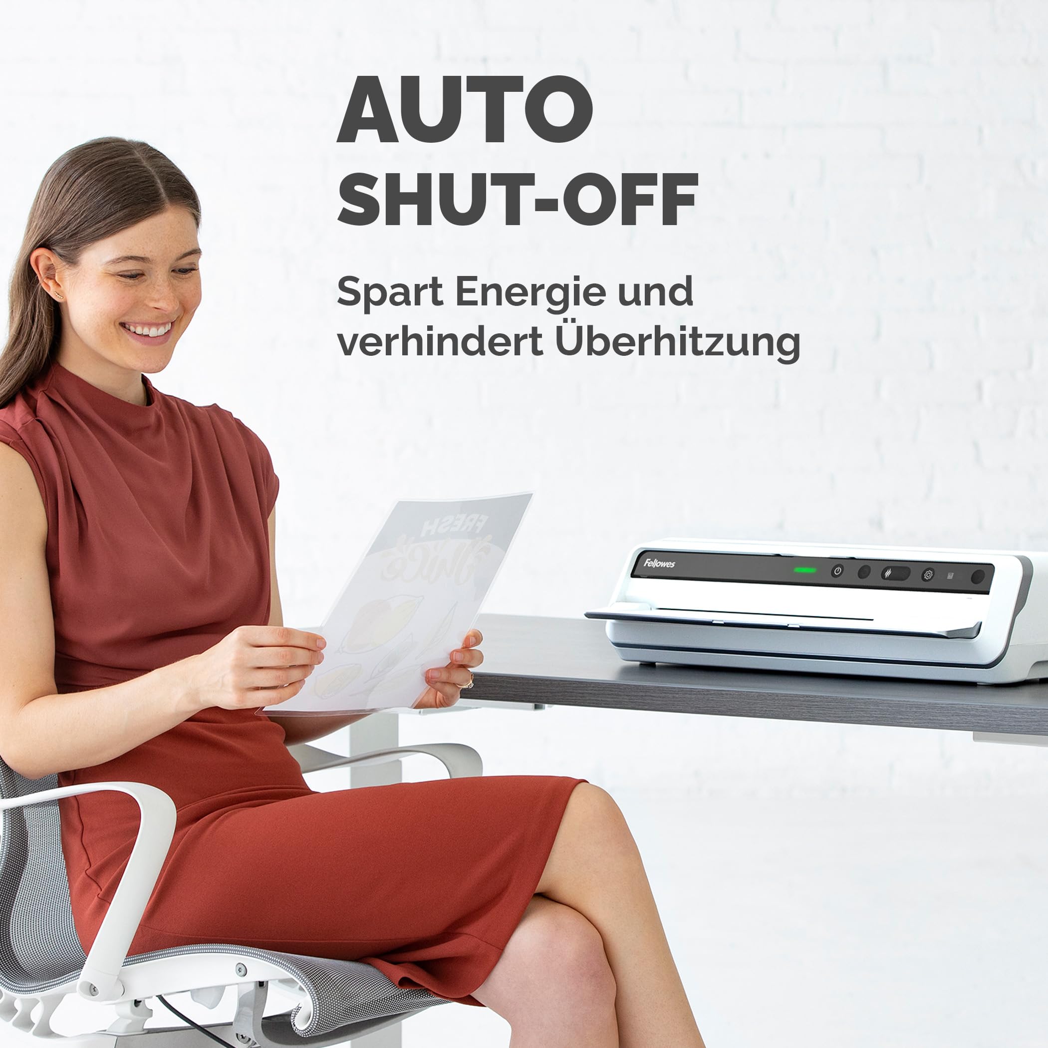Fellowes Venus Laminiergerät A3 zum Heißlaminieren von 80-250 Mikron Laminierfolien, Intensivgebrauch, automatischer Rückwärtsgang, inkl. 10 Laminierfolien, weiß