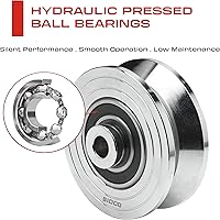 Vista 3 de Rueda con ranura en V de 4 pulgadas, acero sólido, rueda de puerta corredera, resistente, rueda de puerta de metal, rueda en forma de V invertida