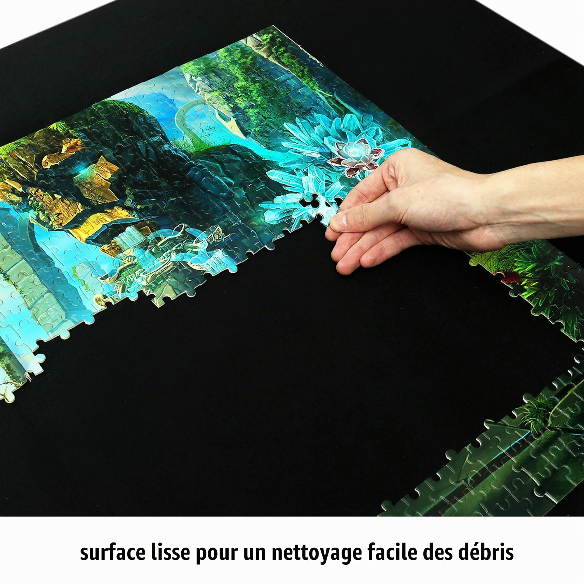 LAVIEVERT Tapis de Rangement en néoprène Double Face de 2 mm d'épaisseur avec Sac de Rangement Non tissé et Cylindre en Plastique, pour jusqu'à 1500 pièces Noir et Kaki