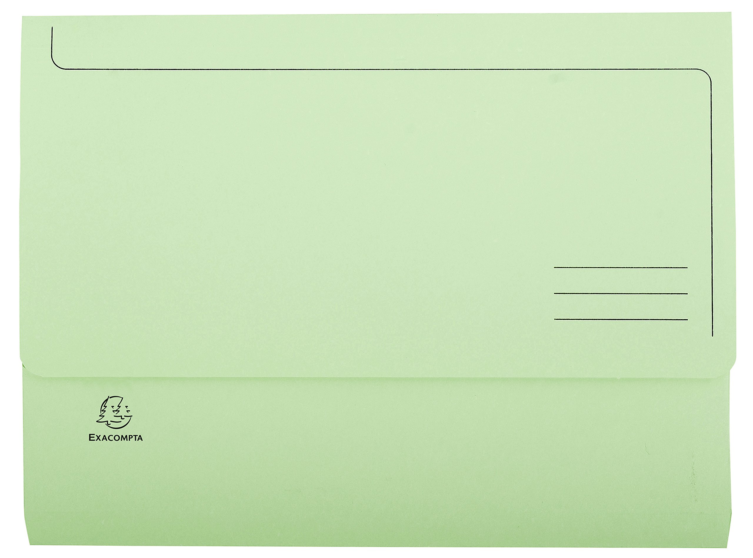 Exacompta 46773E 50er Pack Aktenmappen SUPER DIN A4. Aus stabilen Manila-Karton mit Beschriftungslinlien Pastellfarbe Grün. Ideal für die Aufbewahrung Ihrer Dokumente Sammelmappe