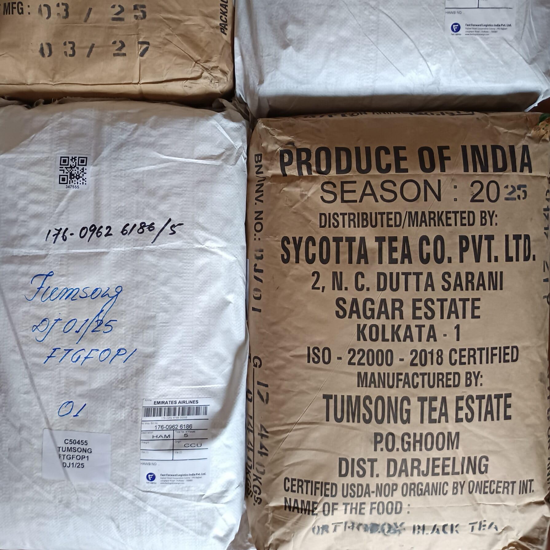 Spitzen - Darjeeling First Flush Bio, FTGFOP1, Flugtee, Ernte 2025, Schwarzer Tee, 500g, Teegarten Tumsong, Geschmack: vollblumig, fruchtig, spritzig, hocharomatisch