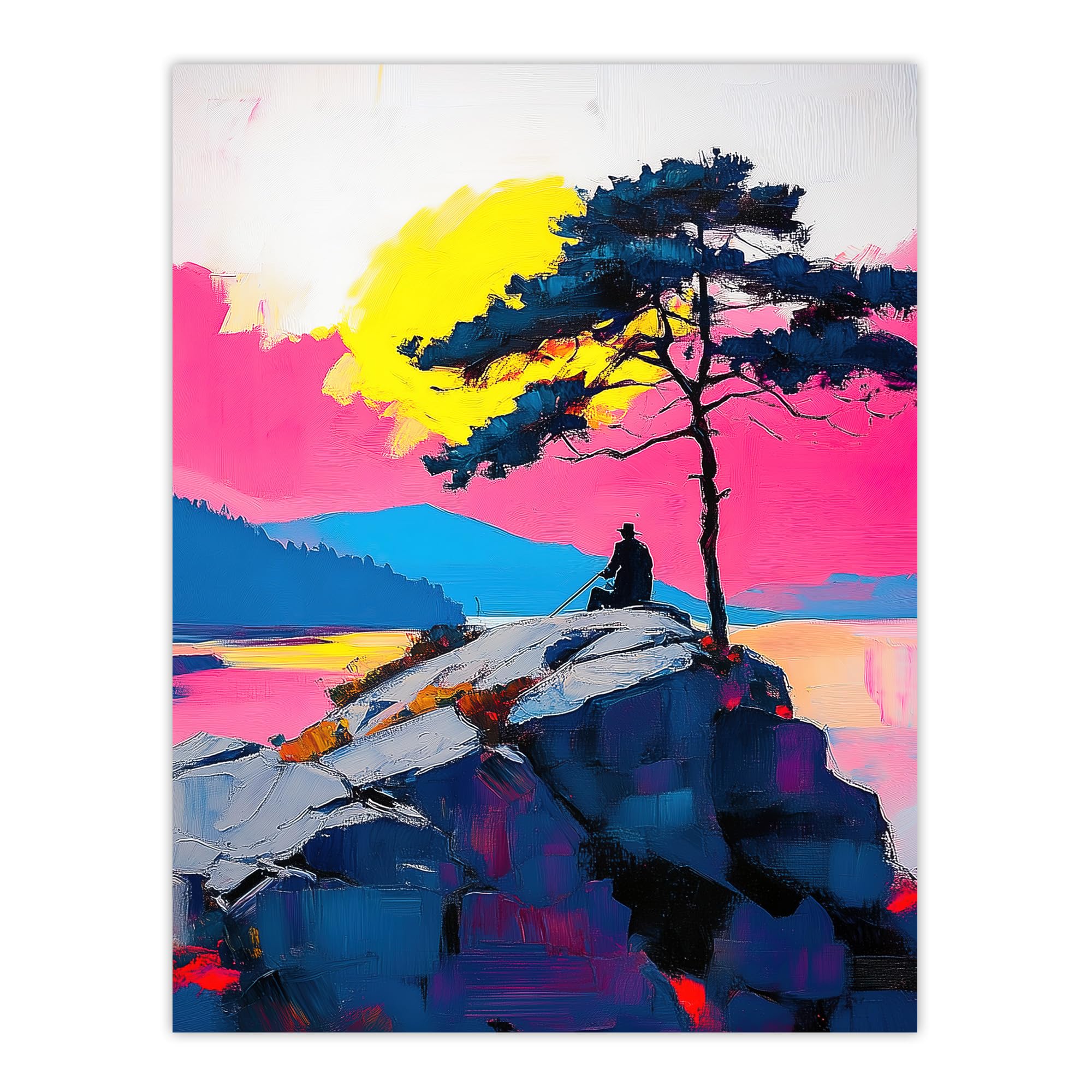 Artery8 Coastal Cliff Landscape Wall Art Print W18" x H24"