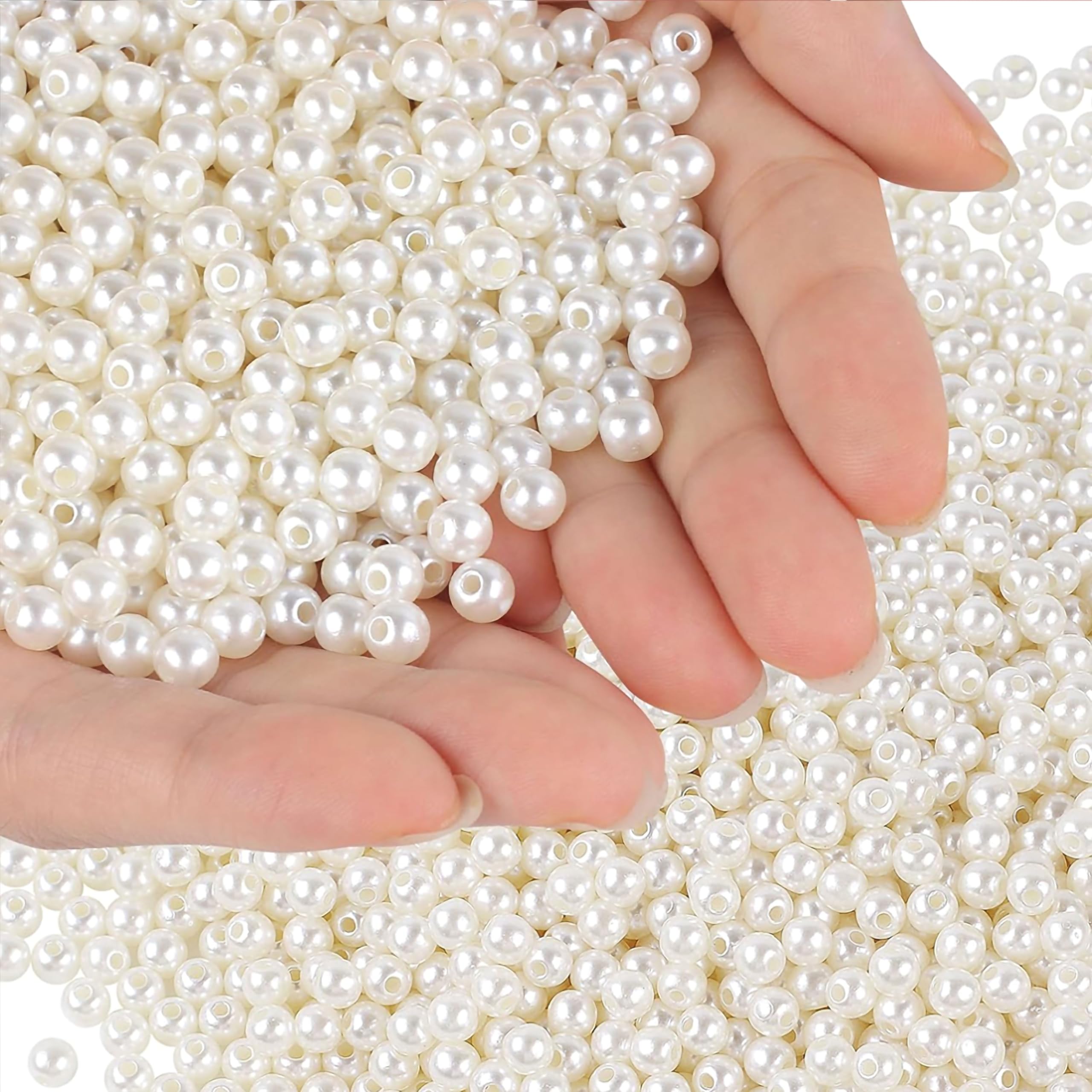 INDIKONB Glass Round Moti for Bracelet & Jewellery Making | AAAAA Offwhite Glass Beads Bulk Wholesale Pack (8MM)-image-33
