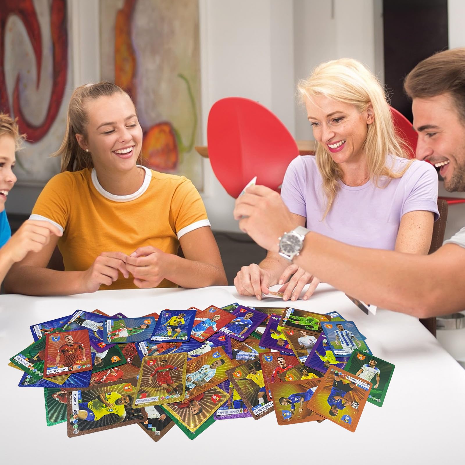 PfirstDa 55 PCS Cartes de Football, Football Cartes à Collectionner Or pour Fans Adolescents et Adultes - 3