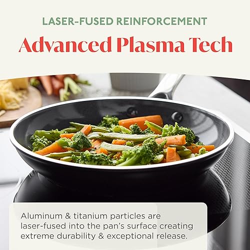Miniatura 3 de Orfeo - Sartén antiadherente de 8 pulgadas, fabricada en Italia, utensilios de cocina de cerámica de diamante sin PFAS, listos para inducción,