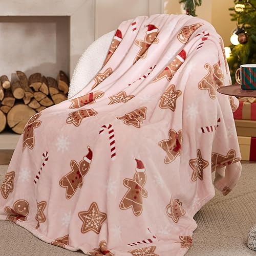 Bedsure Pink Christmas Throw Blanket