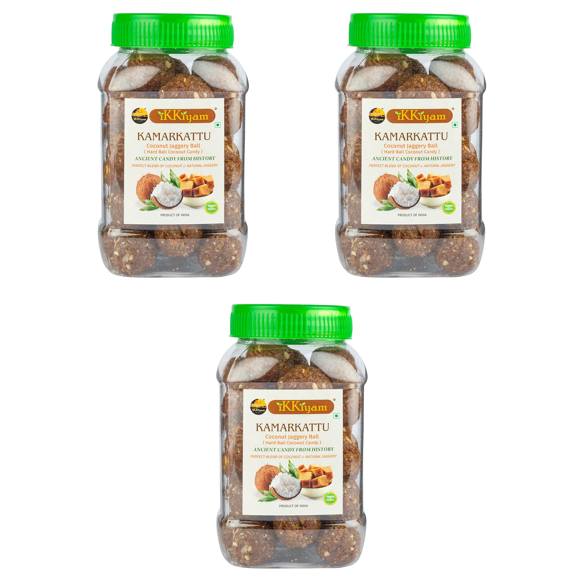 Ikkiyam Kamarkattu | Kalkona, Natural & Sweet Breakfast | Premium & Organic Coconut Jaggery Candy | Kamarkat, Helps To Digestive System | Homemade Traditional South Indian Ball | Pack Of 3 | 200g Each (B09WLJMF61) Amazon Price History, Amazon Price Tracker