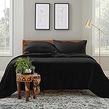Cosy House Collection Luxury Duvet Cover Set 3-Piece - Blend of Rayon Derived from Bamboo - Ultra Soft Bedding - Zippered Comforter Protector, Includes 2 Pillow Shams (Full/Queen, Black)