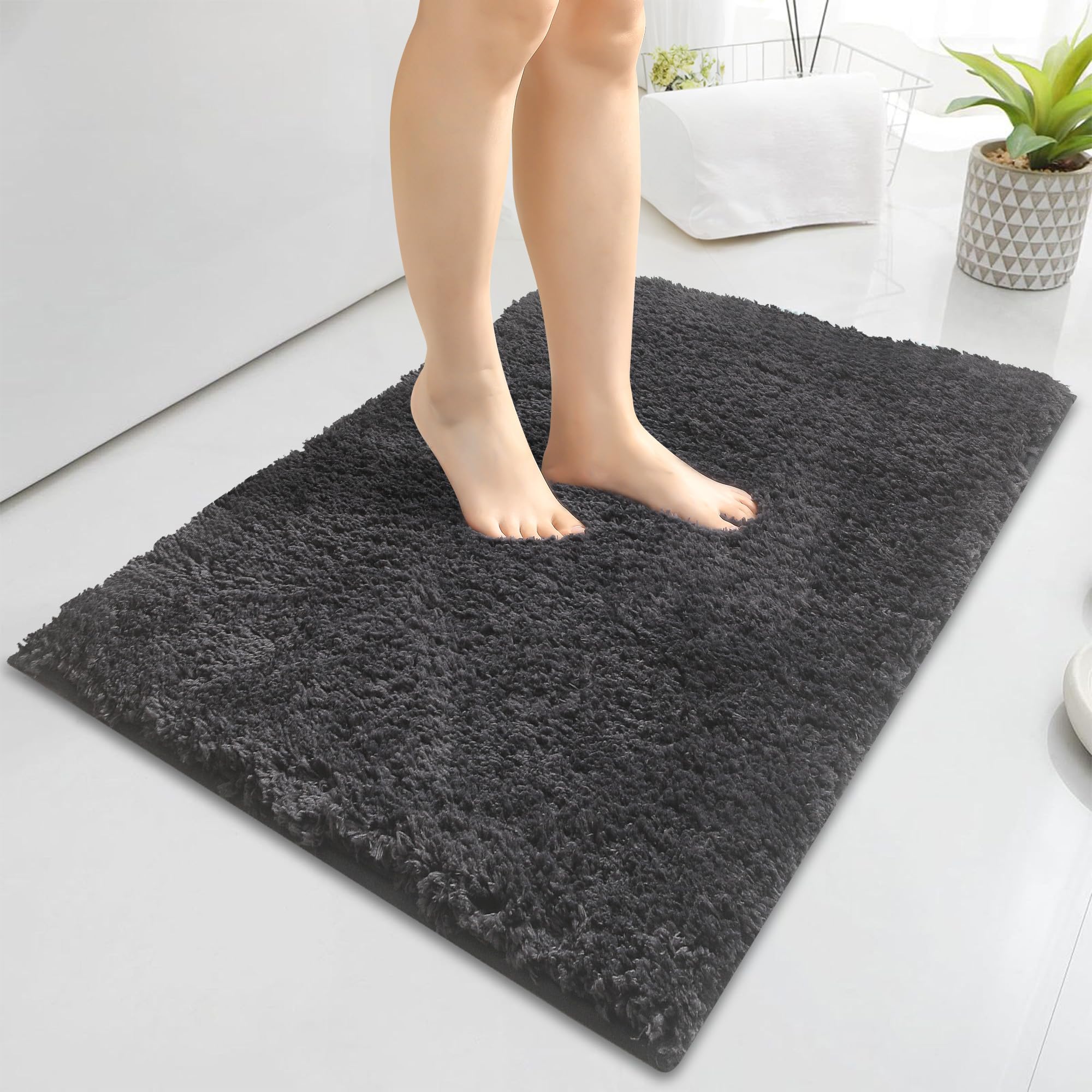 Baahrnom Microfibre Bath Mat 60 x 120 cm, Non Slip Bathroom Mat