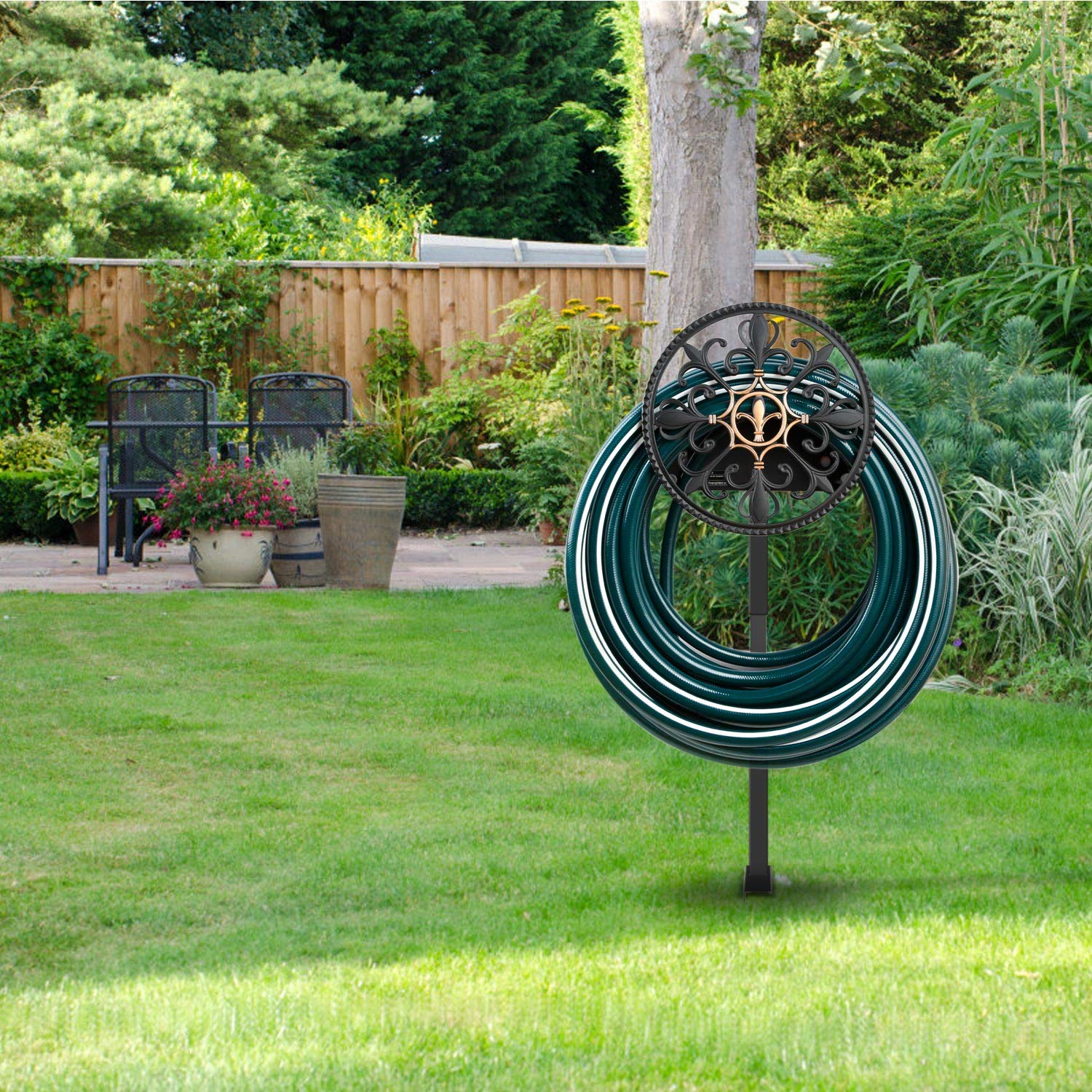 GOFORWILD Garden Hose Holder, Decorative Hose Butler Sturdy Water Hose