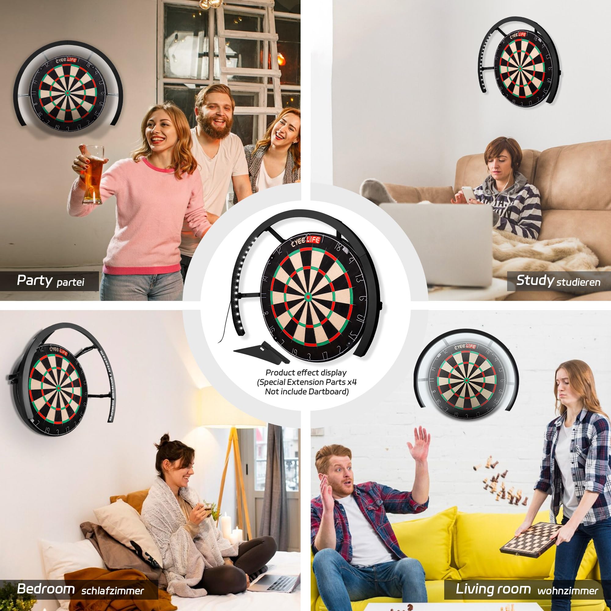 CyeeLife Luce a LED per bersaglio, bersaglio, sistema di illuminazione a LED, per freccette, si adatta in modo sicuro a tutte le freccette, facile da montare
