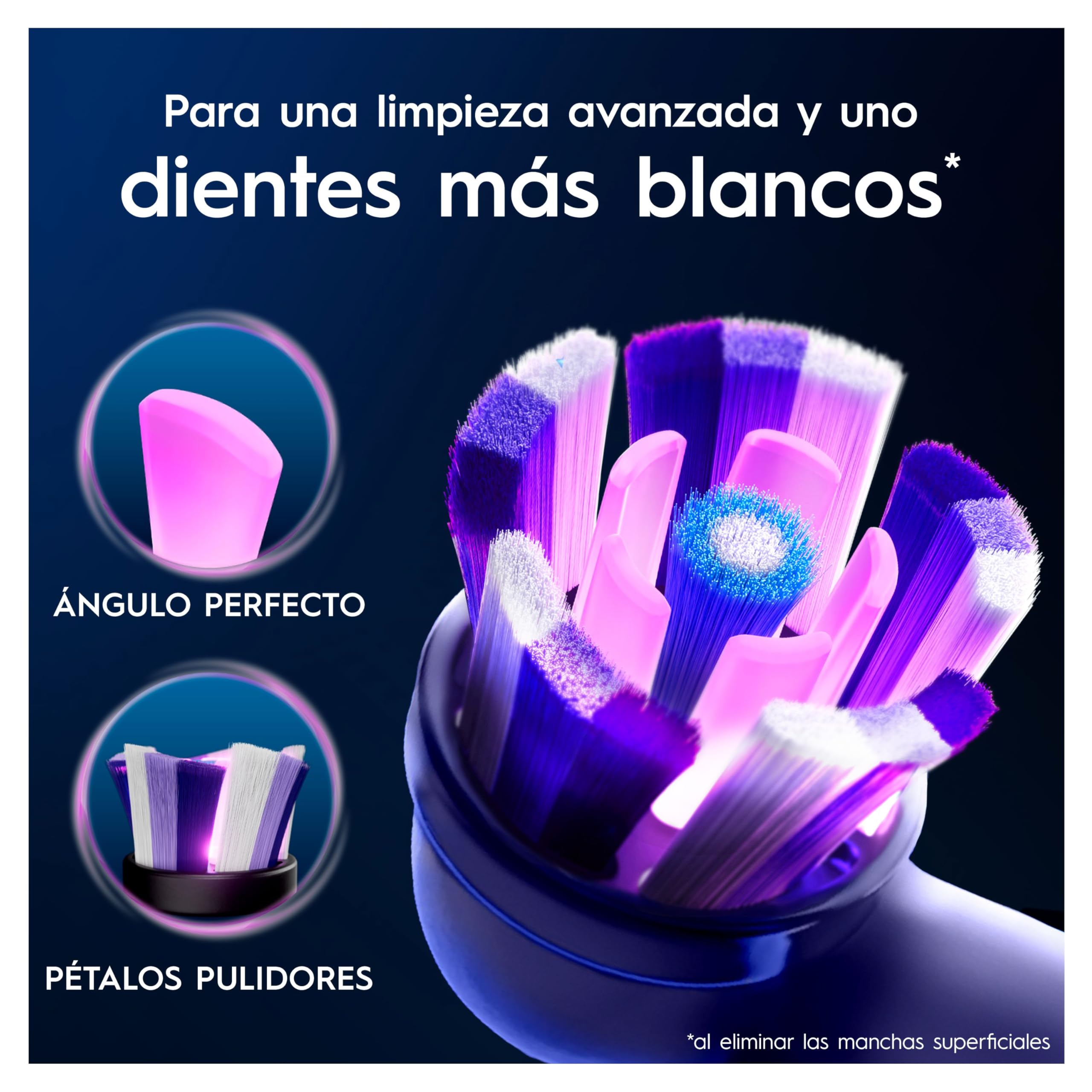 Oral-B iO Radiant White Cabezales de Recambio Originales, Blanco, Pack de 8 - Recambios para Cepillos de Dientes Eléctricos Oral B iO, Blanqueamiento Dental, Eliminación de Manchas Y Placa Bacteriana | Recambios para Cepillos de Dientes Eléctricos Oral B