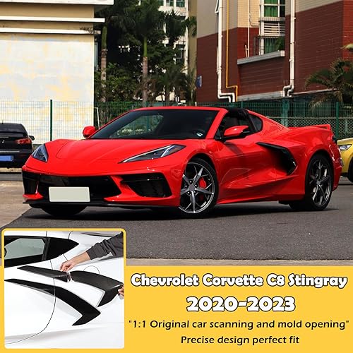 Miniatura 6 de Guarnición para puerta de ventilación lateral compatible con Chevrolet Corvette C8 2020-2023, accesorios de cubierta de salida de aire lateral de