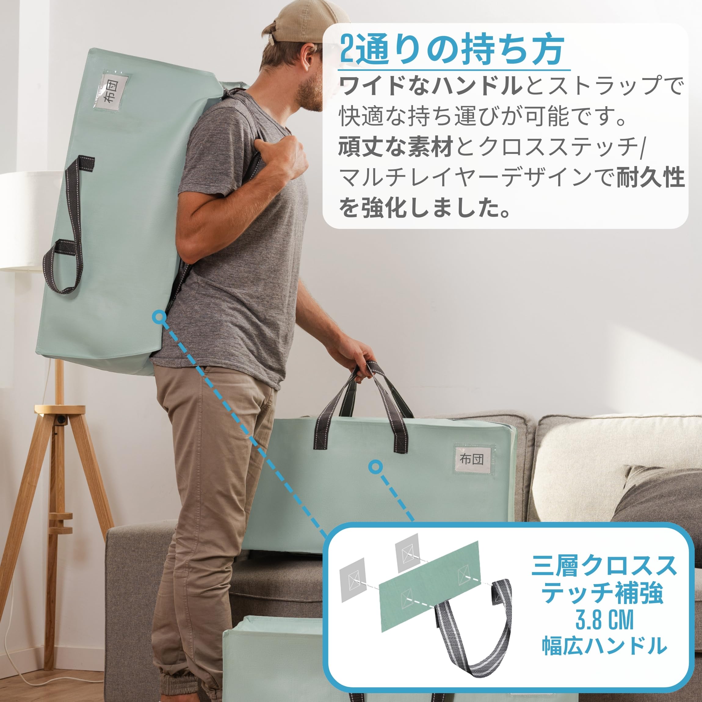 Amazon｜VENO 布団収納袋 リュック型 引越しバッグ 引越し用ダンボール