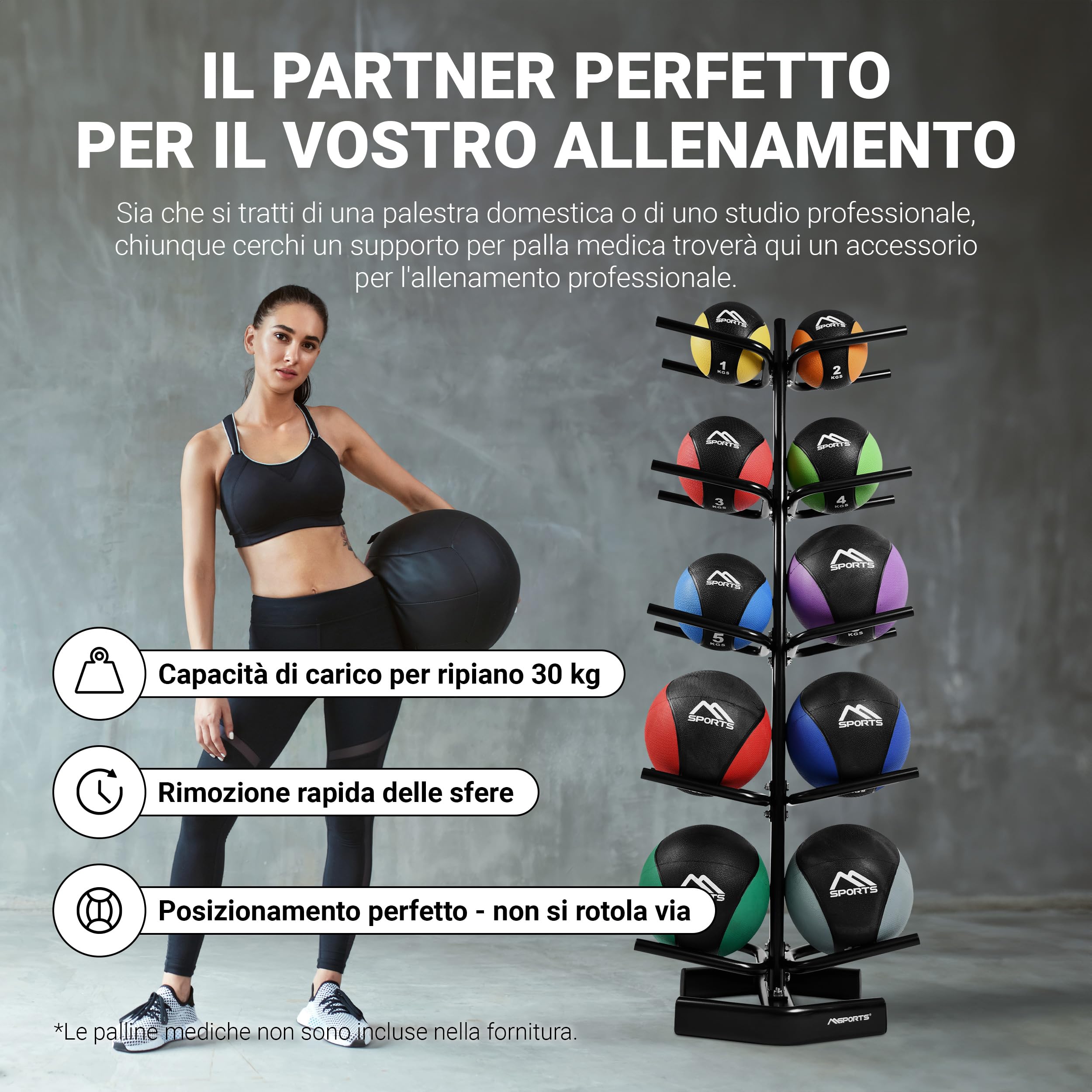 Supporto per palle mediche I per 10 palle-mediche