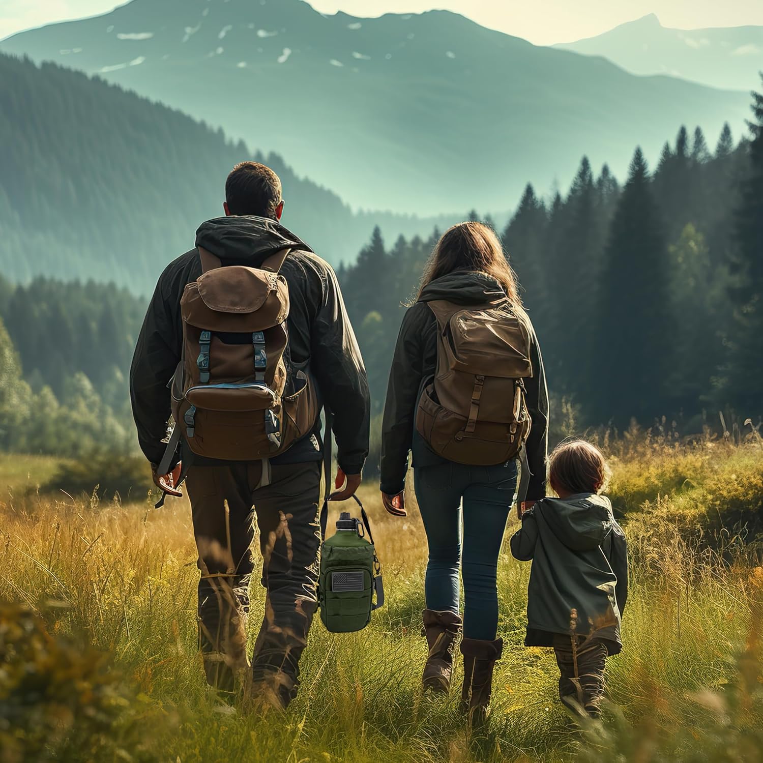 1 Gallon Water Jug - Insulated Stainless Steel Water Bottle with Carry Bag & Straw Lids - 128 Oz Large Capacity, Keep Cold & Hot, Green Tactical Design - Image 8