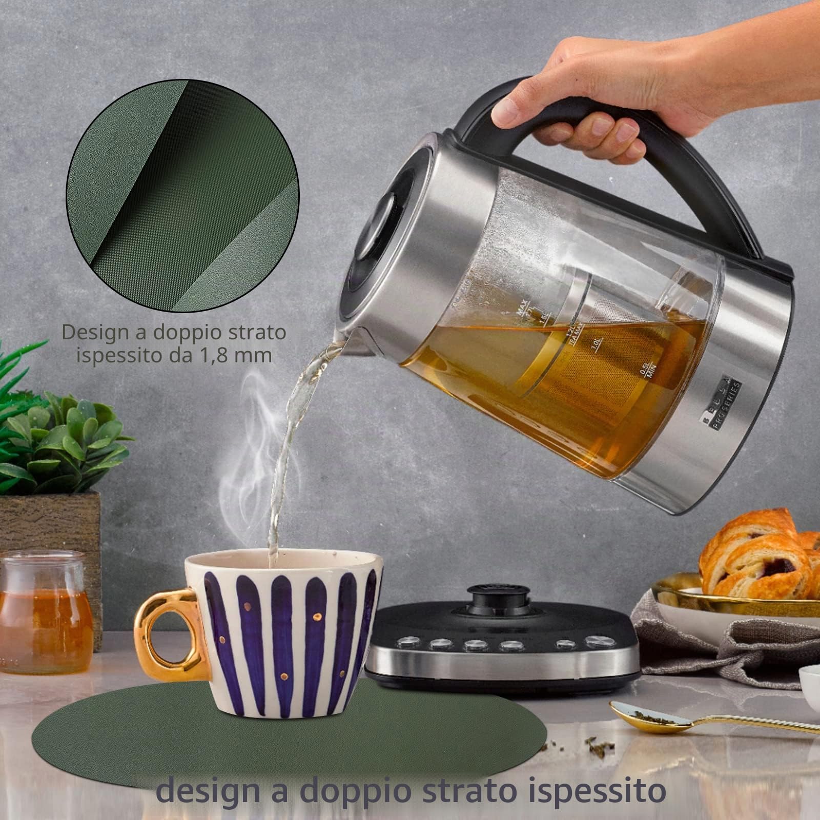 Set di tovagliette e sottobicchieri in similpelle, tovagliette lavabili, set di tovagliette lavabili, decorazione per la tavola, tovaglietta rotonda, tovagliette per cucina e tavolo da pranzo, set da